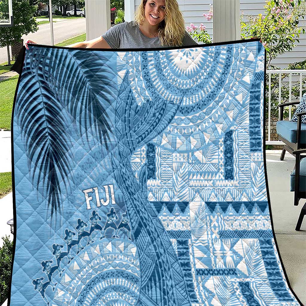 Fiji Rugby Bula Masi Quilt Fish Tail Kaivity Cibi - Turquoise