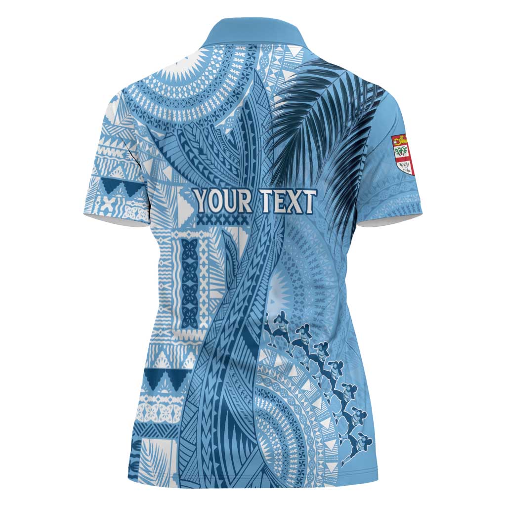 Fiji Rugby Personalised Bula Masi Women Polo Shirt Fish Tail Kaivity Cibi - Turquoise