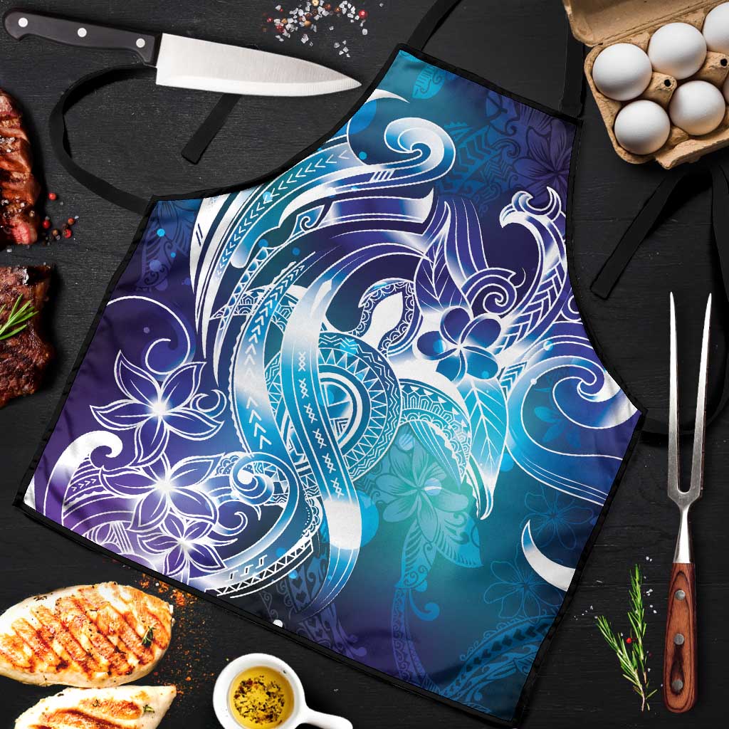 Aloha Hawaii Turtle Apron Teal Purple Ribbon - Polynesian Pride