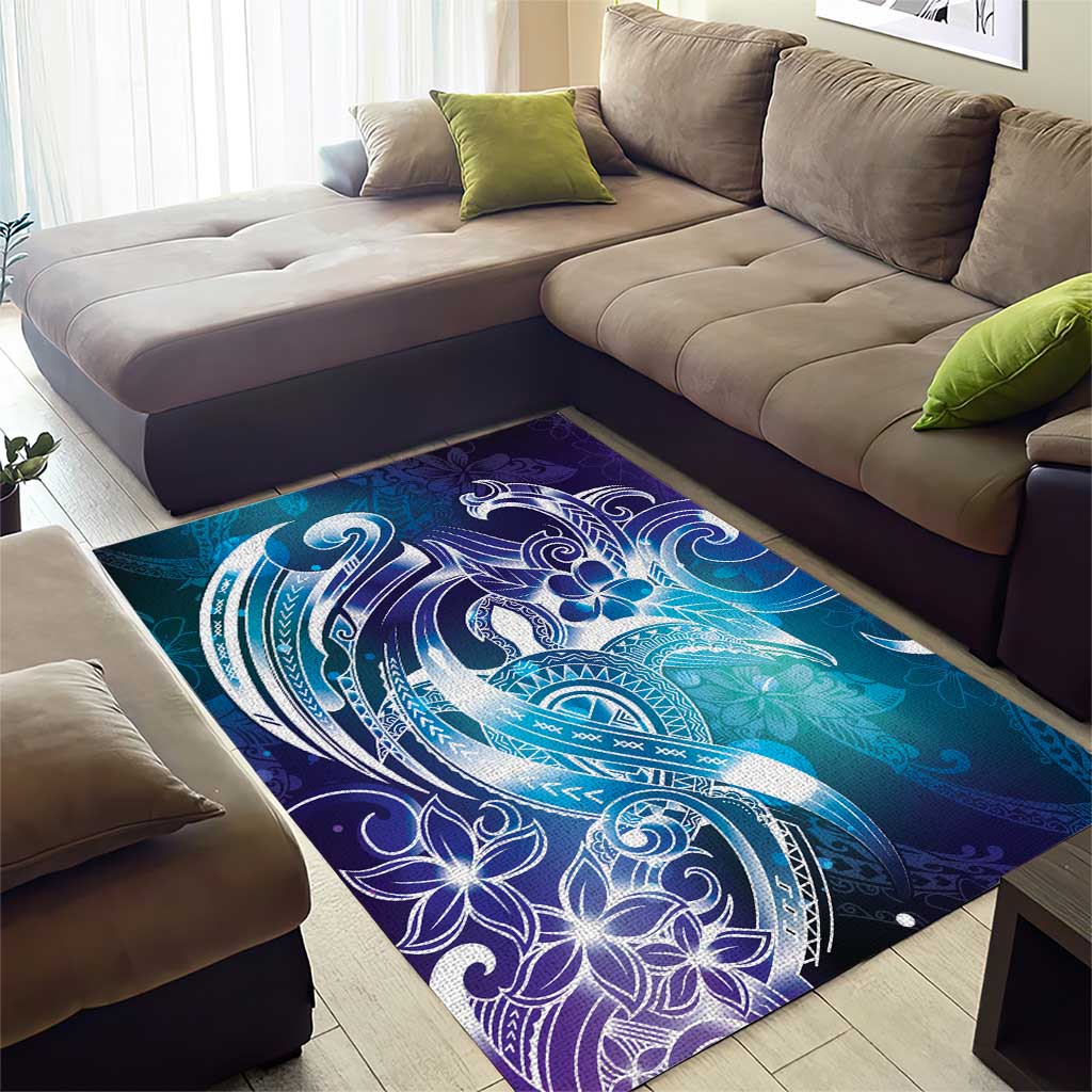 Aloha Hawaii Turtle Area Rug Teal Purple Ribbon - Polynesian Pride