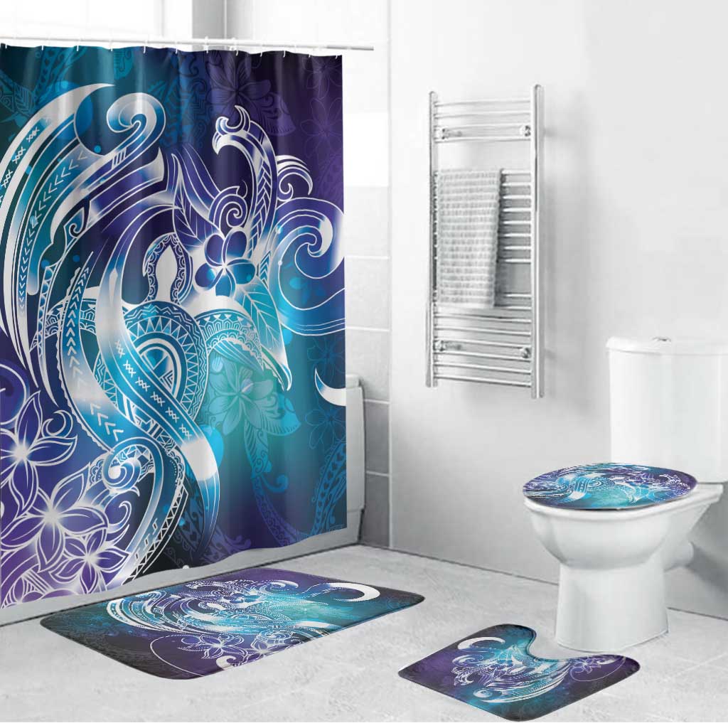 Aloha Hawaii Turtle Bathroom Set Teal Purple Ribbon - Polynesian Pride