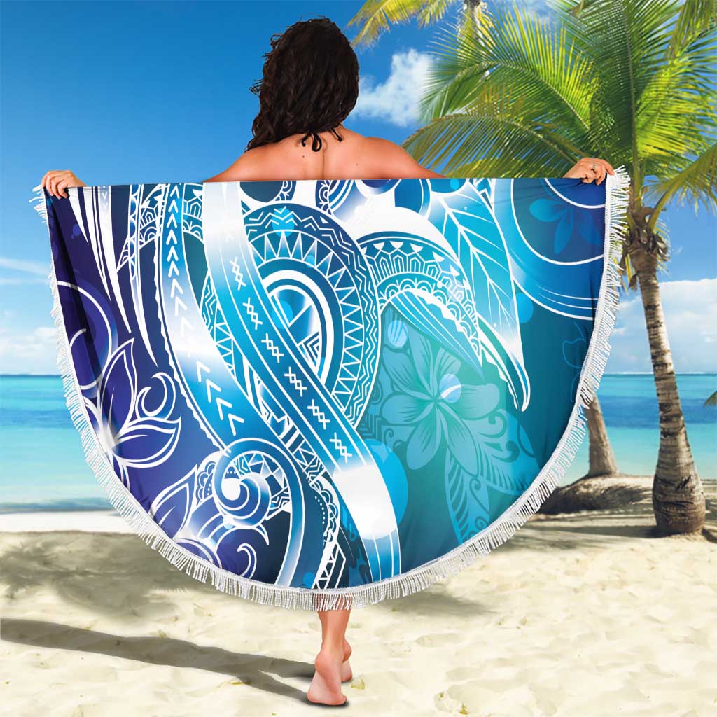 Aloha Hawaii Turtle Beach Blanket Teal Purple Ribbon - Polynesian Pride