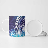 Aloha Hawaii Turtle Ceramic Mug Teal Purple Ribbon - Polynesian Pride