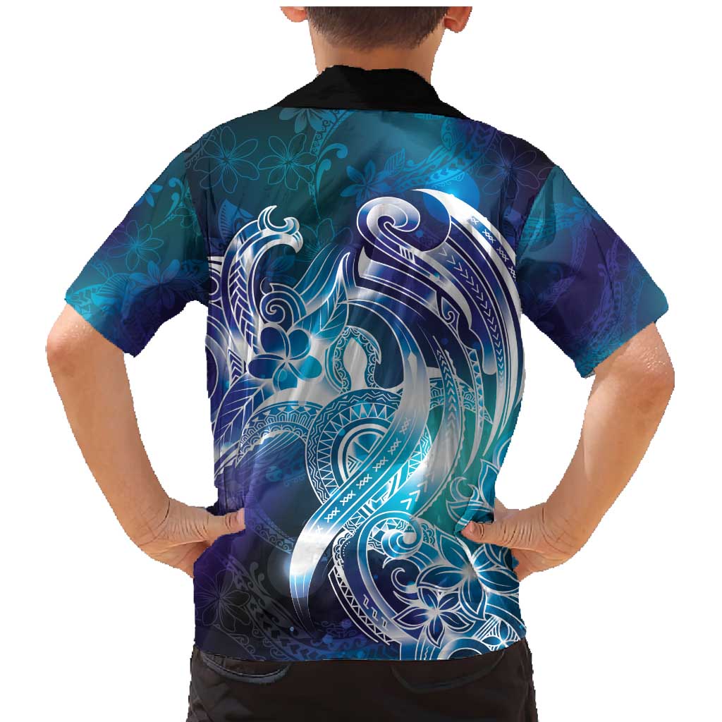 Aloha Hawaii Turtle Family Matching Mermaid Dress and Hawaiian Shirt Teal Purple Ribbon LT7 - Polynesian Pride