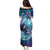 Aloha Hawaii Turtle Family Matching Puletasi and Hawaiian Shirt Teal Purple Ribbon - Polynesian Pride