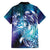 Aloha Hawaii Turtle Family Matching Tank Maxi Dress and Hawaiian Shirt Teal Purple Ribbon - Polynesian Pride