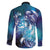 Aloha Hawaii Turtle Family Matching Tank Maxi Dress and Hawaiian Shirt Teal Purple Ribbon - Polynesian Pride