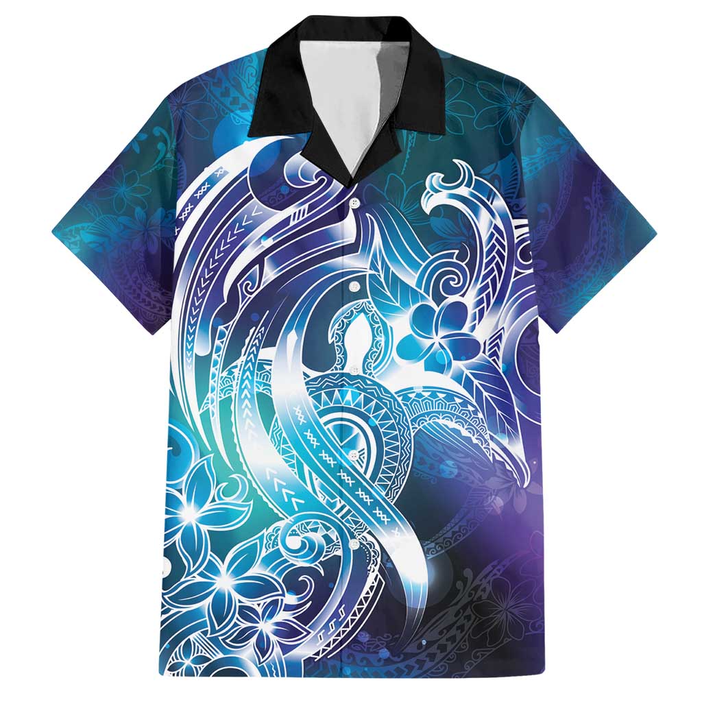 Aloha Hawaii Turtle Hawaiian Shirt Teal Purple Ribbon - Polynesian Pride