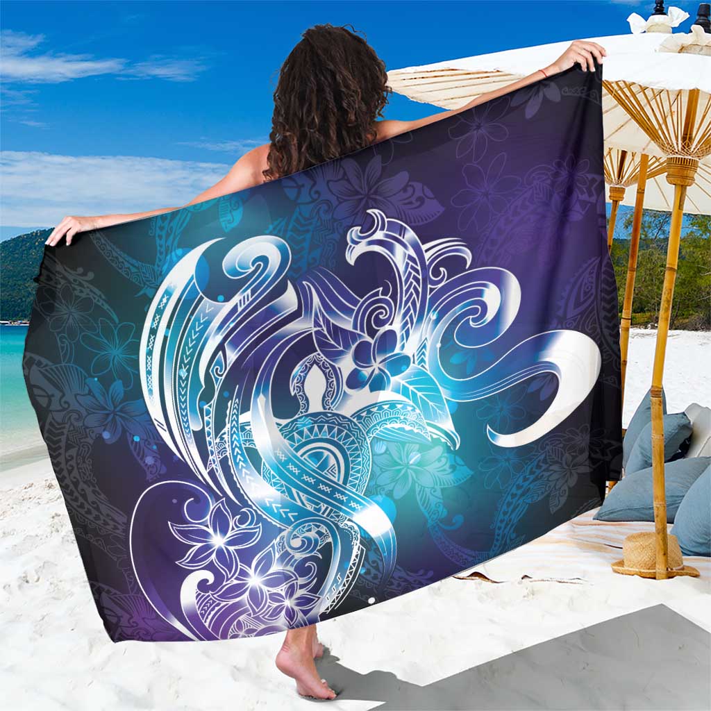 Aloha Hawaii Turtle Sarong Teal Purple Ribbon - Polynesian Pride