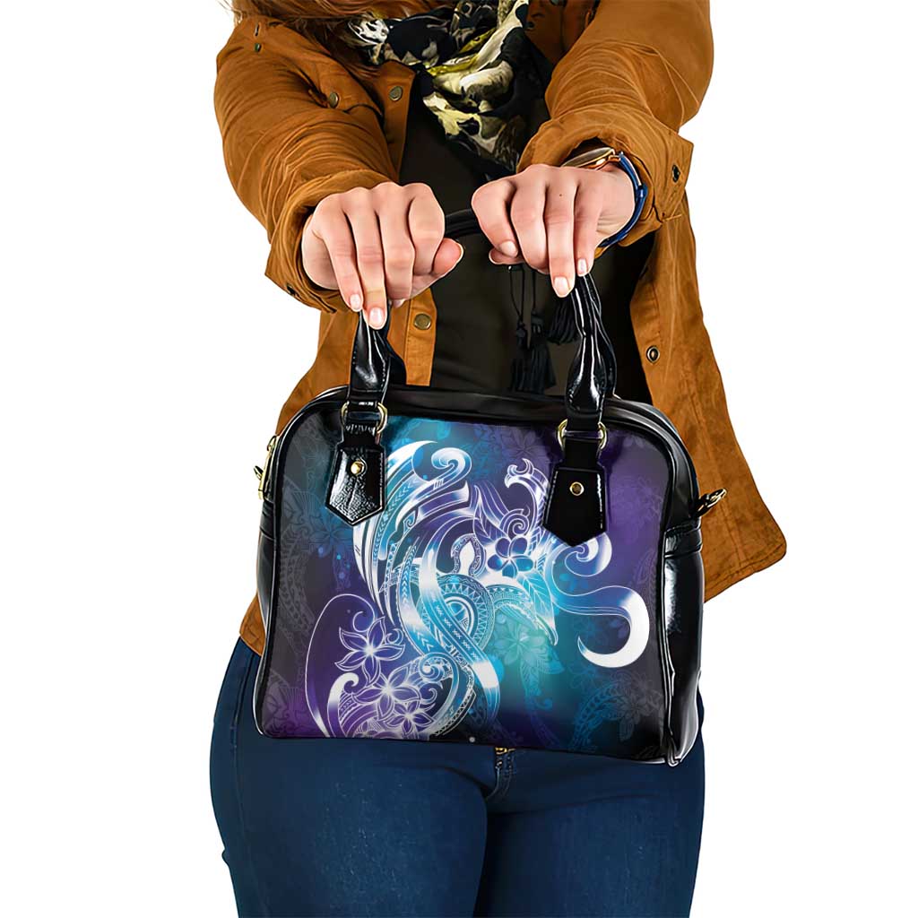 Aloha Hawaii Turtle Shoulder Handbag Teal Purple Ribbon - Polynesian Pride