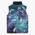 Aloha Hawaii Turtle Sleeveless Puffer Jacket Teal Purple Ribbon - Polynesian Pride