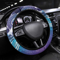 Aloha Hawaii Turtle Steering Wheel Cover Teal Purple Ribbon - Polynesian Pride