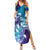 Aloha Hawaii Turtle Summer Maxi Dress Teal Purple Ribbon - Polynesian Pride