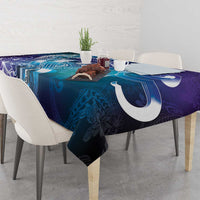 Aloha Hawaii Turtle Tablecloth Teal Purple Ribbon - Polynesian Pride