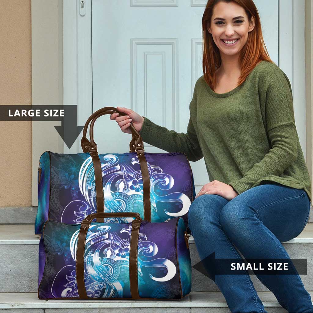 Aloha Hawaii Turtle Travel Bag Teal Purple Ribbon - Polynesian Pride