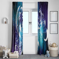 Aloha Hawaii Turtle Window Curtain Teal Purple Ribbon - Polynesian Pride
