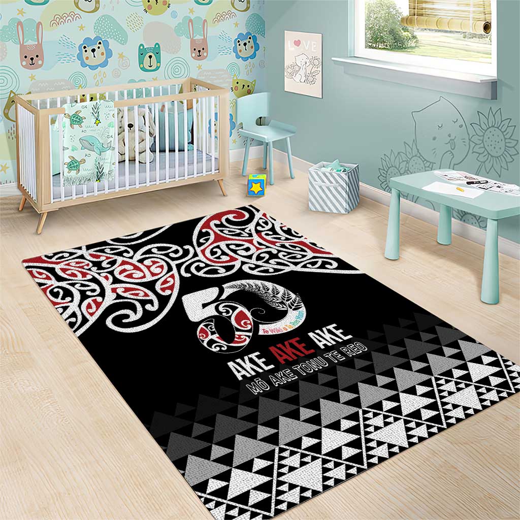 Kia Kaha Te Reo Maori Area Rug 50 Years Mo Ake Tonu Te Reo - Polynesian Pride