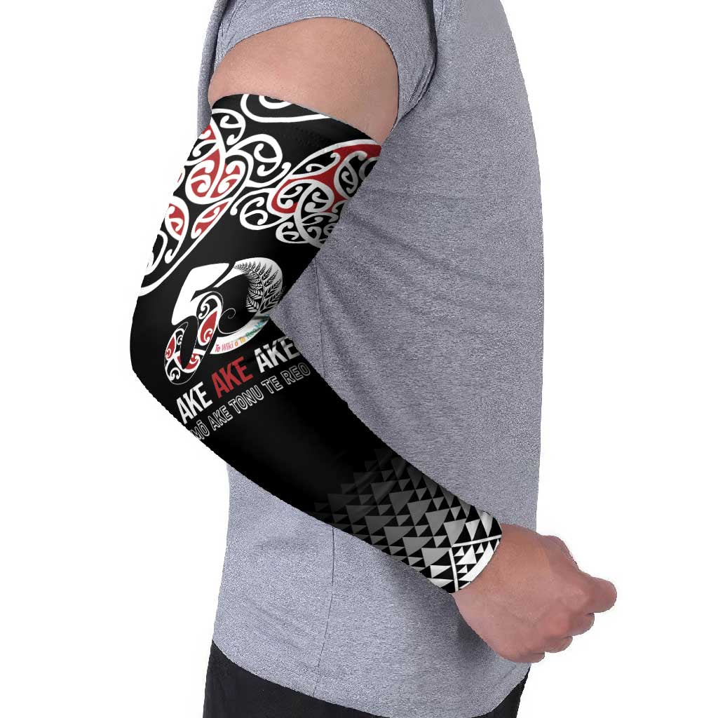 Kia Kaha Te Reo Maori Arm Sleeves 50 Years Mo Ake Tonu Te Reo - Polynesian Pride