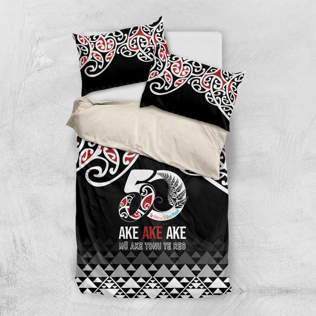 Kia Kaha Te Reo Maori Bedding Set 50 Years Mo Ake Tonu Te Reo - Polynesian Pride