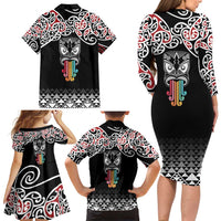 Kia Kaha Te Reo Maori Family Matching Long Sleeve Bodycon Dress and Hawaiian Shirt 50 Years Mo Ake Tonu Te Reo LT7 - Polynesian Pride