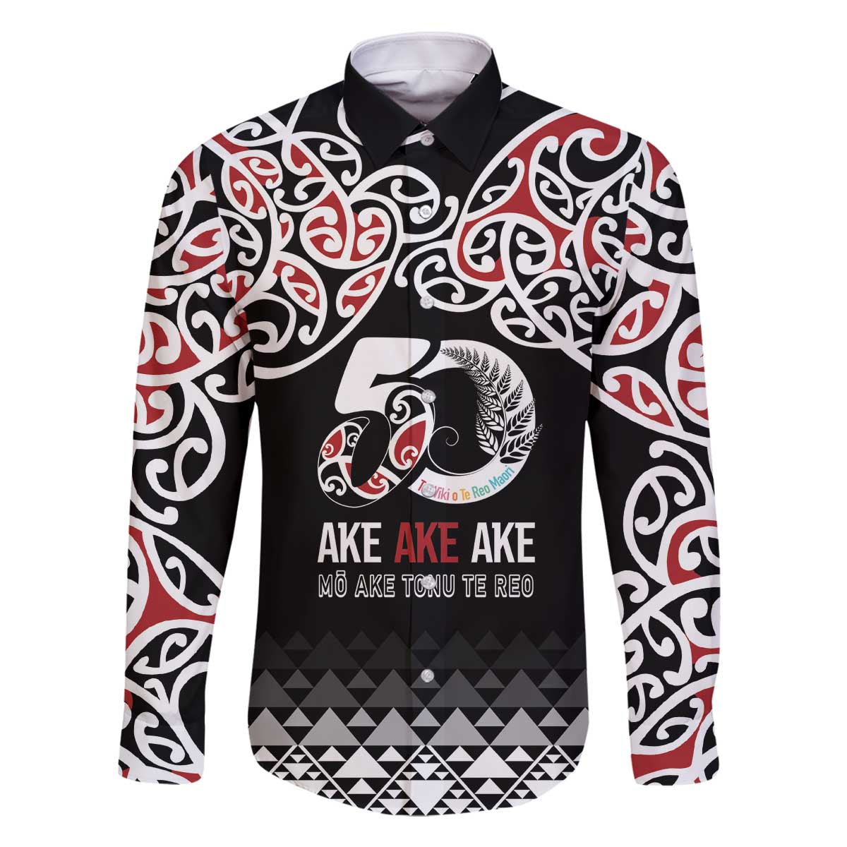 Kia Kaha Te Reo Maori Family Matching Off The Shoulder Long Sleeve Dress and Hawaiian Shirt 50 Years Mo Ake Tonu Te Reo - Polynesian Pride