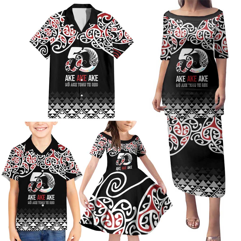 Kia Kaha Te Reo Maori Family Matching Puletasi and Hawaiian Shirt 50 Years Mo Ake Tonu Te Reo - Polynesian Pride
