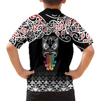 Kia Kaha Te Reo Maori Family Matching Short Sleeve Bodycon Dress and Hawaiian Shirt 50 Years Mo Ake Tonu Te Reo LT7 - Polynesian Pride