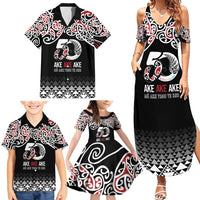 Kia Kaha Te Reo Maori Family Matching Summer Maxi Dress and Hawaiian Shirt 50 Years Mo Ake Tonu Te Reo - Polynesian Pride