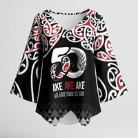 Kia Kaha Te Reo Maori Kimono Sleeve Blouse 50 Years Mo Ake Tonu Te Reo - Polynesian Pride