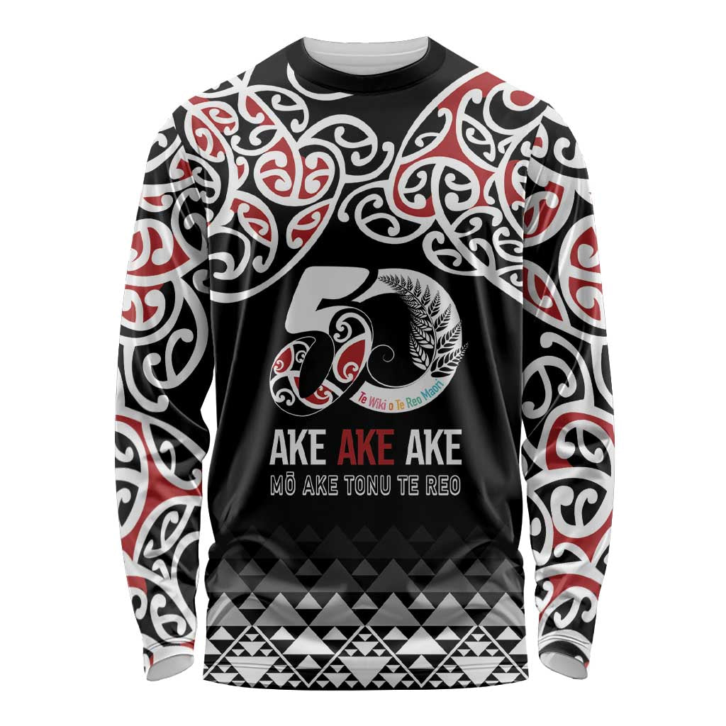 Kia Kaha Te Reo Maori Long Sleeve Shirt 50 Years Mo Ake Tonu Te Reo - Polynesian Pride