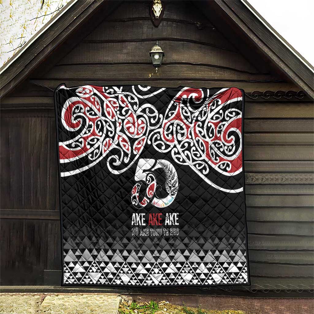 Kia Kaha Te Reo Maori Quilt 50 Years Mo Ake Tonu Te Reo - Polynesian Pride