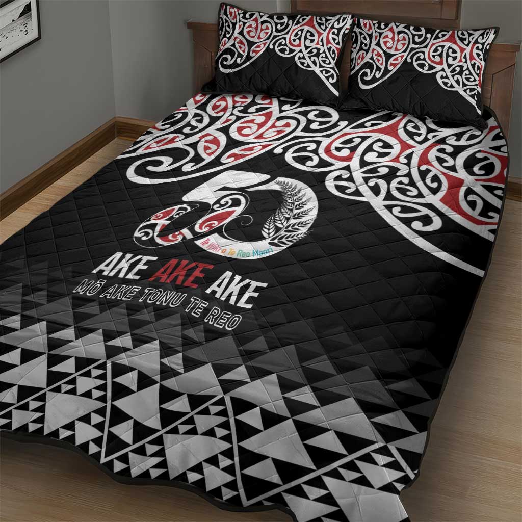 Kia Kaha Te Reo Maori Quilt Bed Set 50 Years Mo Ake Tonu Te Reo - Polynesian Pride