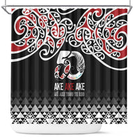Kia Kaha Te Reo Maori Shower Curtain 50 Years Mo Ake Tonu Te Reo - Polynesian Pride