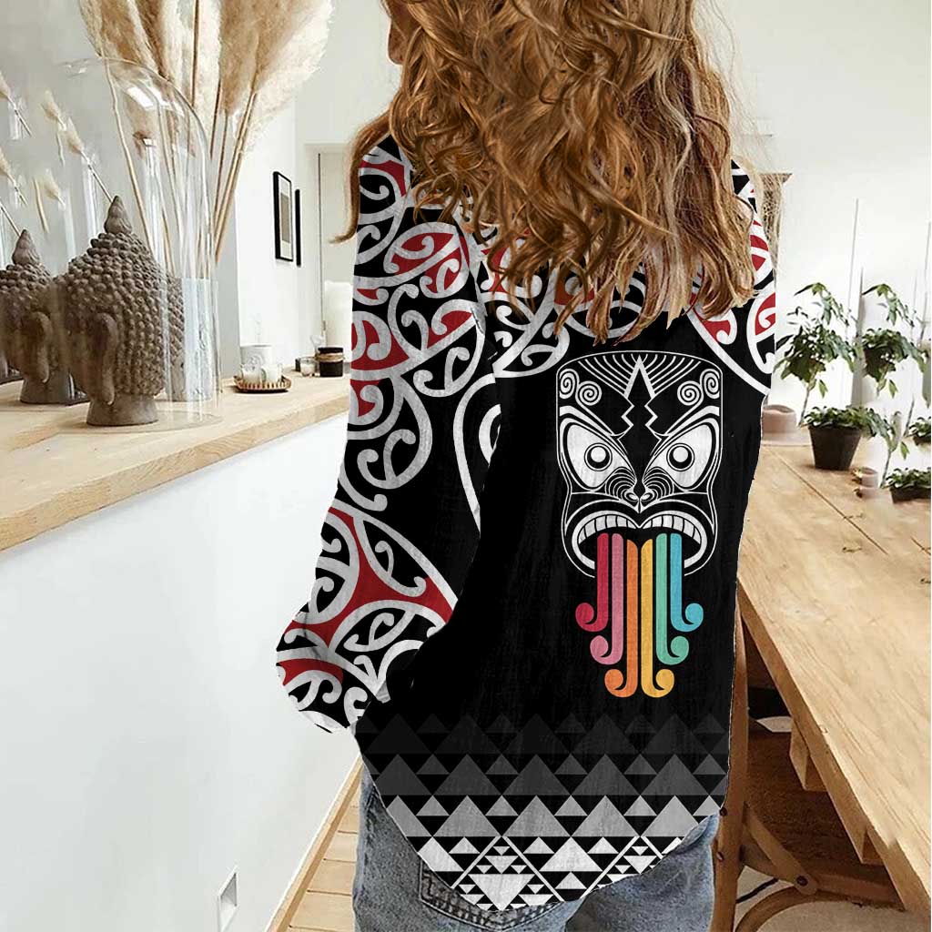 Kia Kaha Te Reo Maori Women Casual Shirt 50 Years Mo Ake Tonu Te Reo - Polynesian Pride