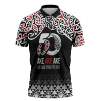 Kia Kaha Te Reo Maori Zipper Polo Shirt 50 Years Mo Ake Tonu Te Reo - Polynesian Pride
