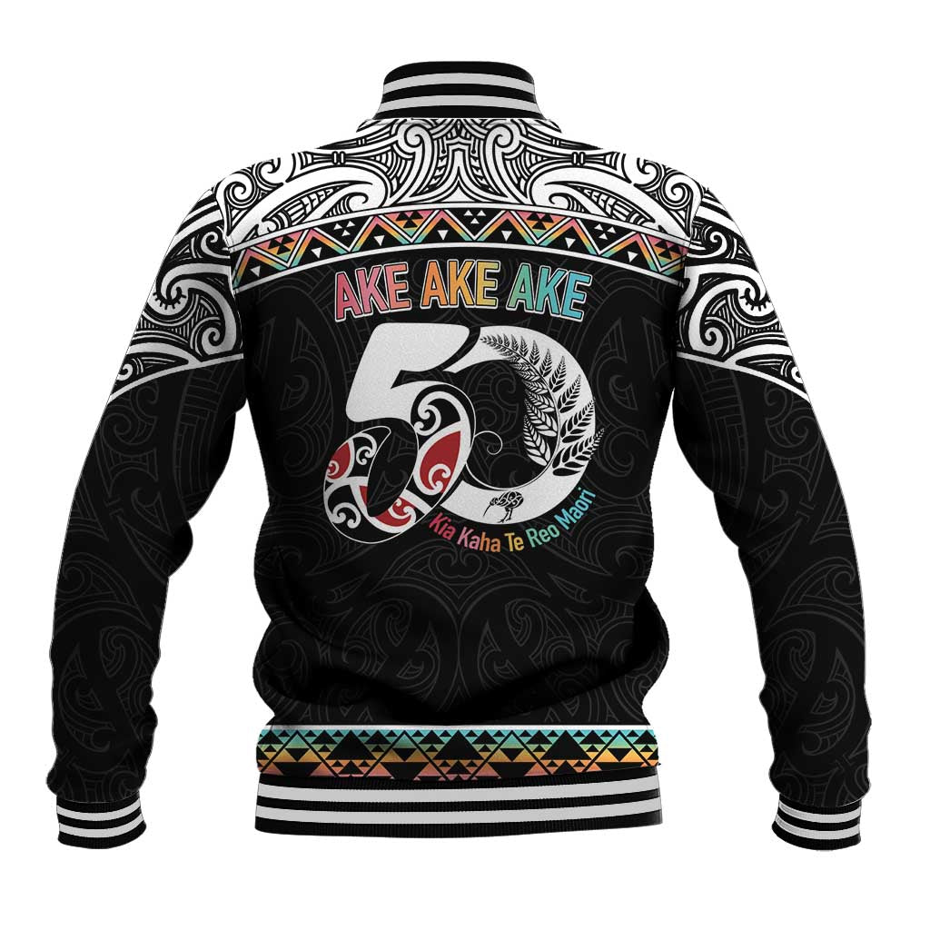 50 Years Kia Kaha Te Reo Maori Baseball Jacket Ake Ake Ake! - Polynesian Pride