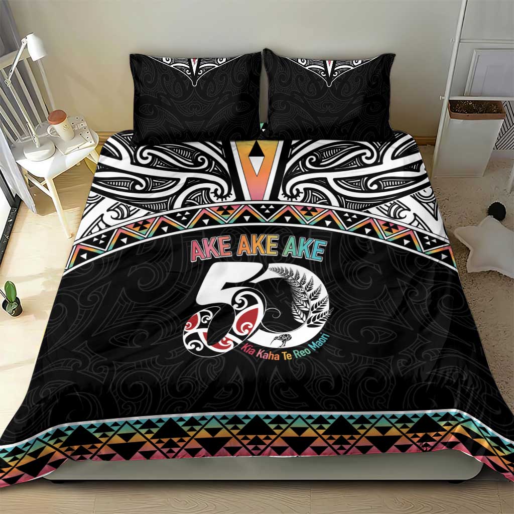 50 Years Kia Kaha Te Reo Maori Bedding Set Ake Ake Ake! - Polynesian Pride