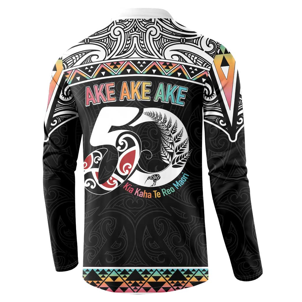 50 Years Kia Kaha Te Reo Maori Button Sweatshirt Ake Ake Ake! - Polynesian Pride