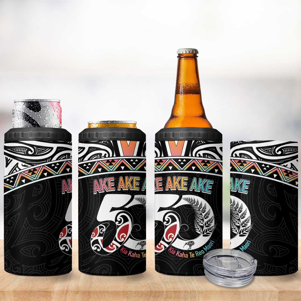 50 Years Kia Kaha Te Reo Maori 4 in 1 Can Cooler Tumbler Ake Ake Ake! - Polynesian Pride