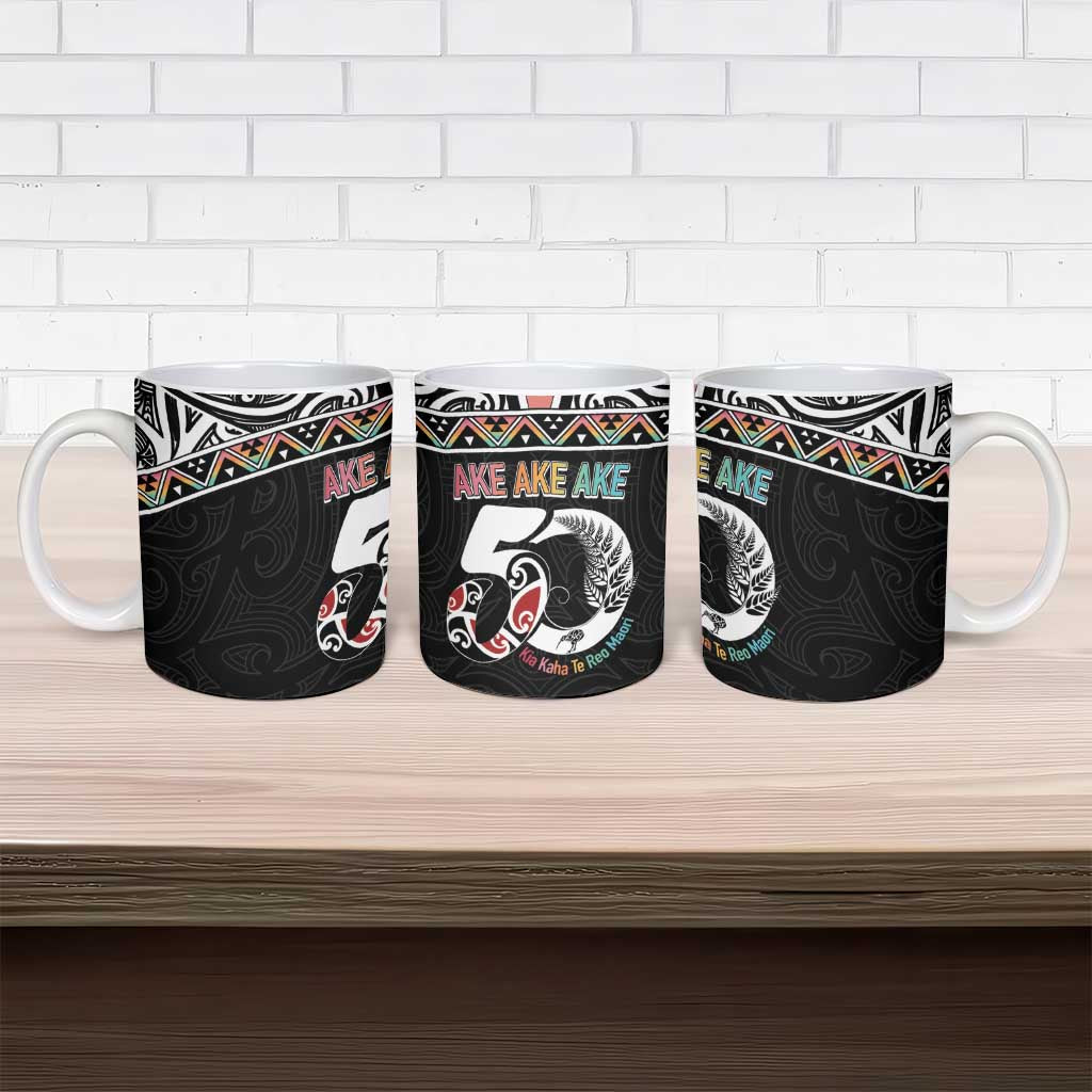 50 Years Kia Kaha Te Reo Maori Ceramic Mug Ake Ake Ake! - Polynesian Pride