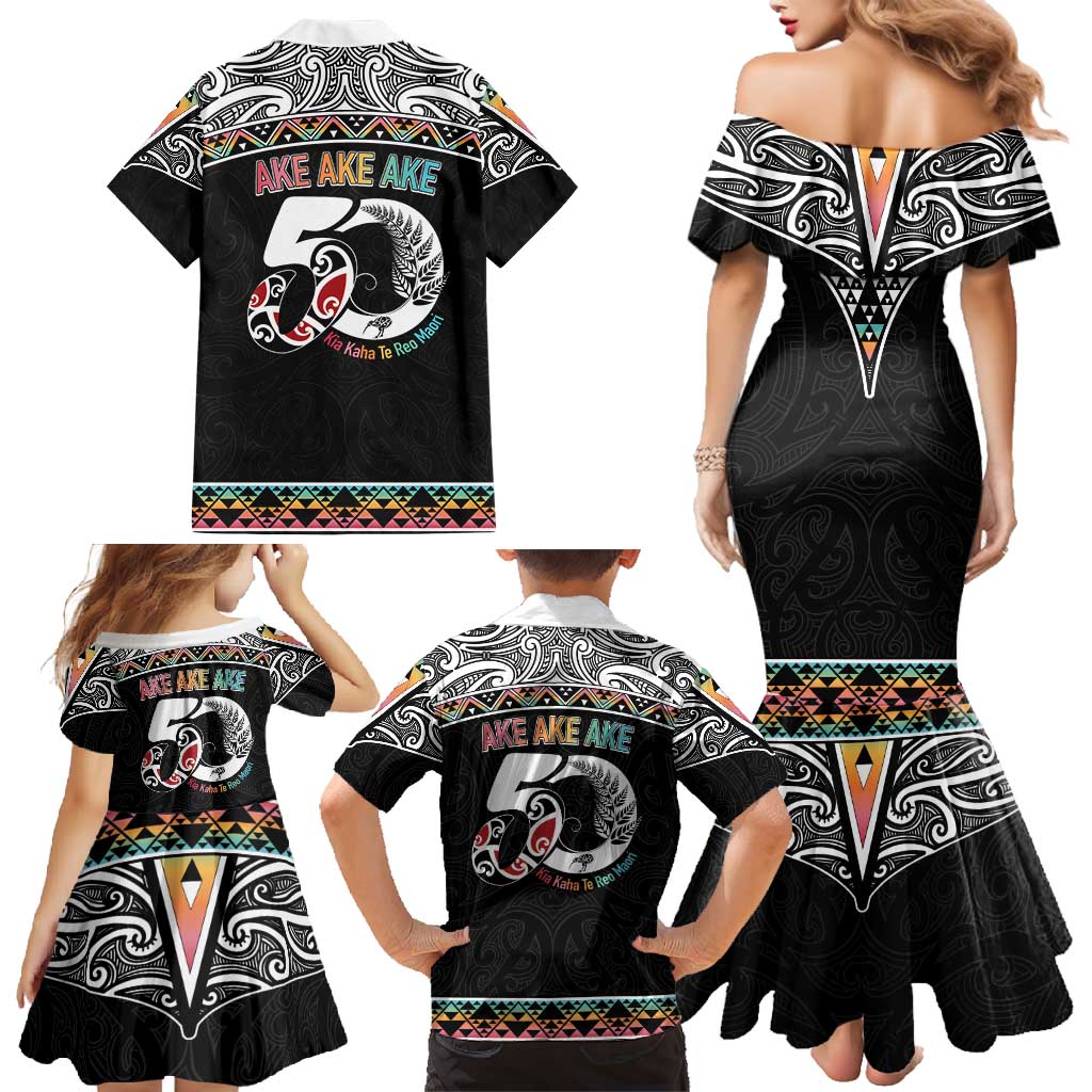 50 Years Kia Kaha Te Reo Maori Family Matching Mermaid Dress and Hawaiian Shirt Ake Ake Ake! LT7 - Polynesian Pride