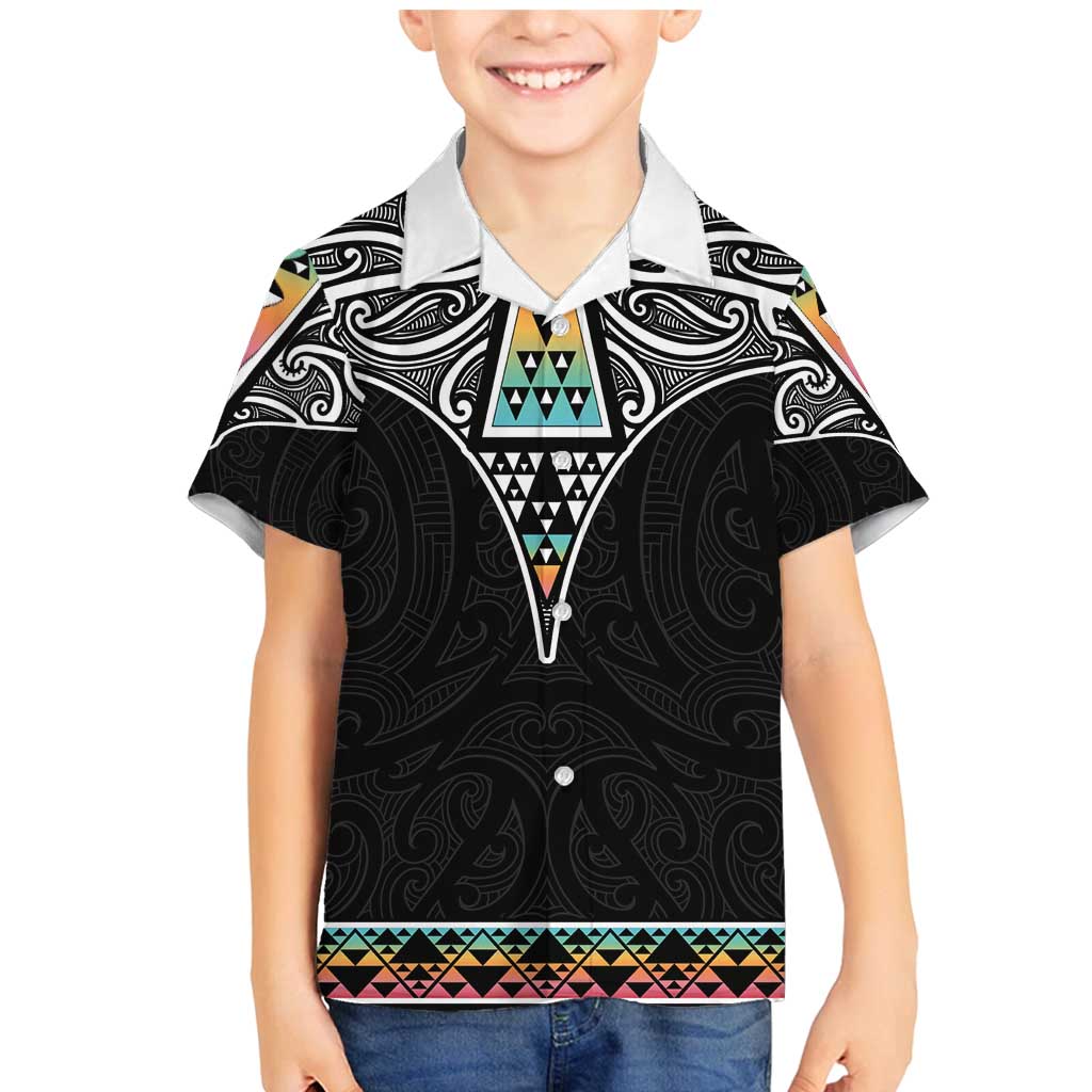 50 Years Kia Kaha Te Reo Maori Family Matching Mermaid Dress and Hawaiian Shirt Ake Ake Ake! LT7 Son's Shirt White - Polynesian Pride