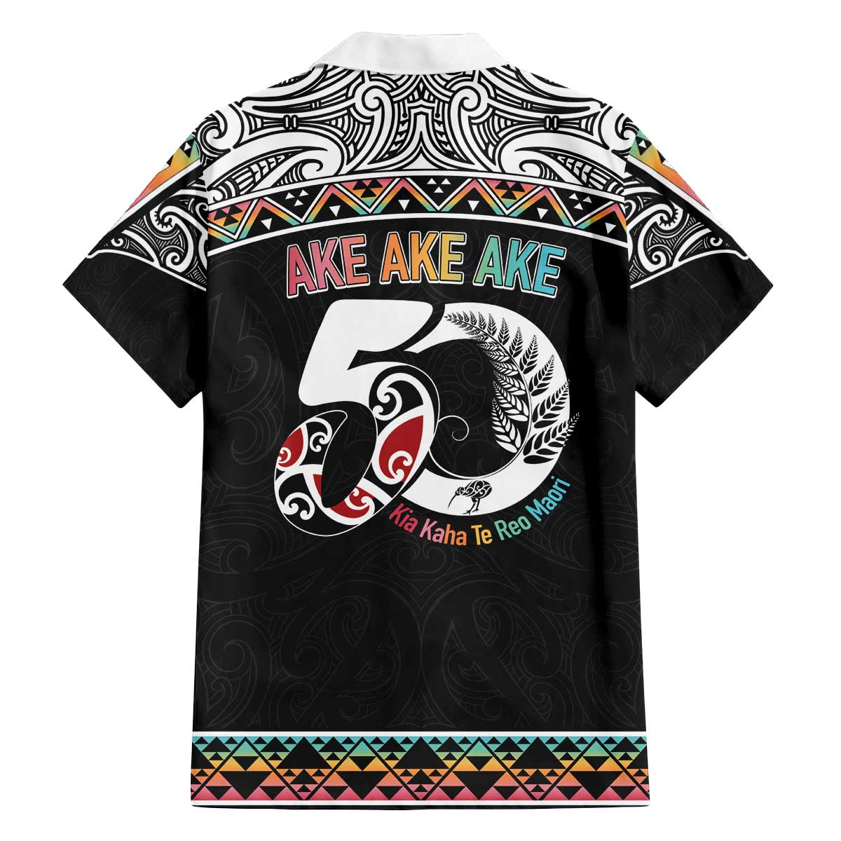 50 Years Kia Kaha Te Reo Maori Family Matching Off The Shoulder Long Sleeve Dress and Hawaiian Shirt Ake Ake Ake! - Polynesian Pride