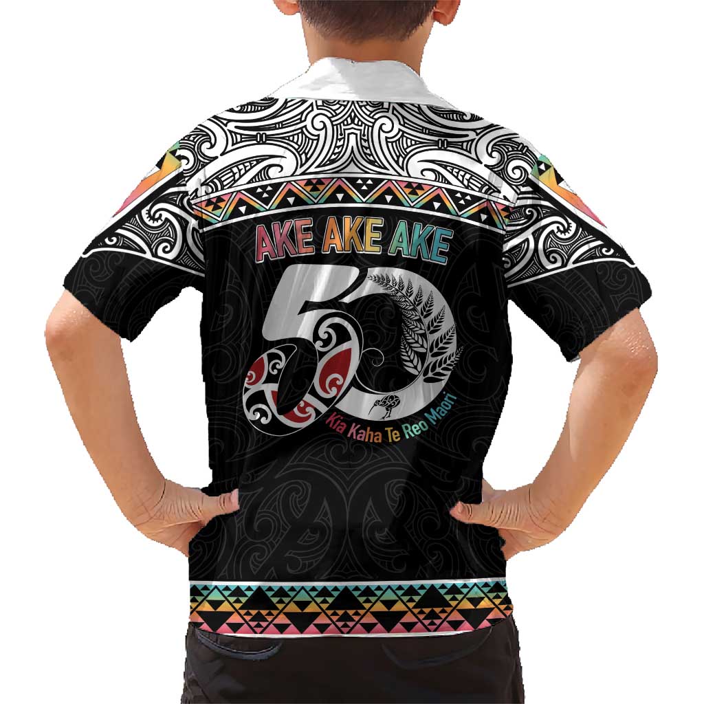 50 Years Kia Kaha Te Reo Maori Family Matching Short Sleeve Bodycon Dress and Hawaiian Shirt Ake Ake Ake! LT7 - Polynesian Pride