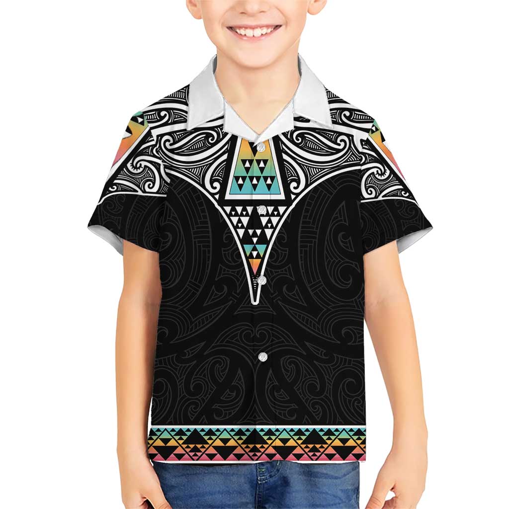 50 Years Kia Kaha Te Reo Maori Family Matching Short Sleeve Bodycon Dress and Hawaiian Shirt Ake Ake Ake! LT7 Son's Shirt White - Polynesian Pride