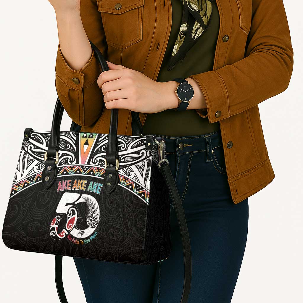 50 Years Kia Kaha Te Reo Maori Leather Bag Ake Ake Ake! - Polynesian Pride