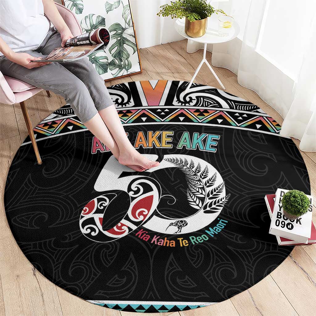50 Years Kia Kaha Te Reo Maori Round Carpet Ake Ake Ake! - Polynesian Pride