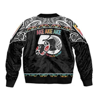 50 Years Kia Kaha Te Reo Maori Sleeve Zip Bomber Jacket Ake Ake Ake! - Polynesian Pride