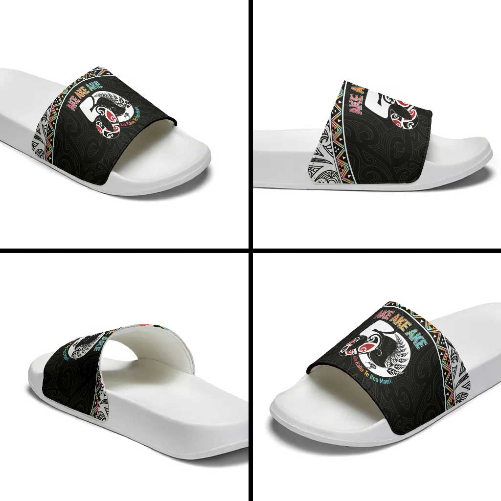 50 Years Kia Kaha Te Reo Maori Slide Sandals Ake Ake Ake! - Polynesian Pride