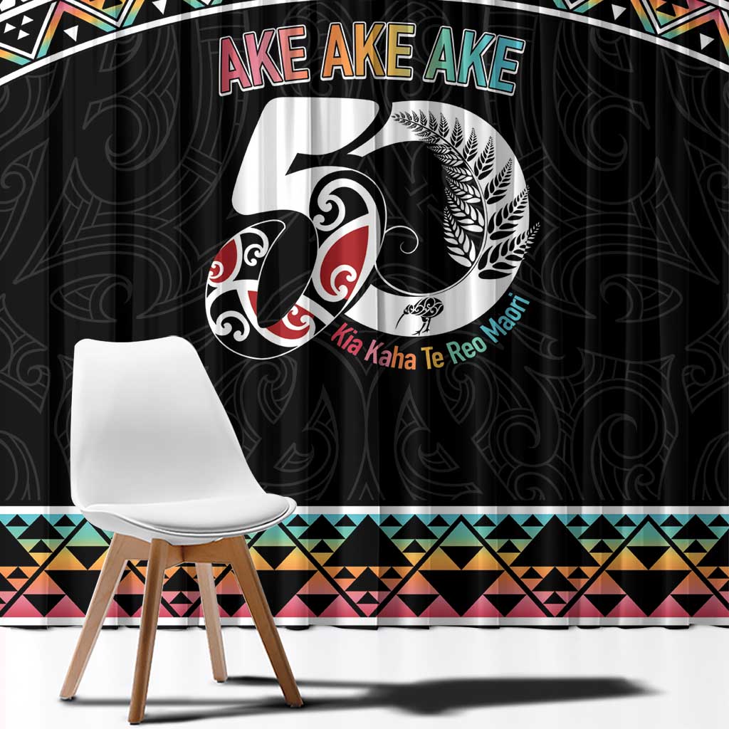 50 Years Kia Kaha Te Reo Maori Window Curtain Ake Ake Ake! - Polynesian Pride